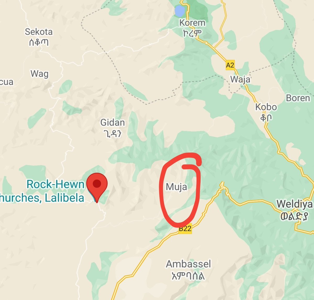 Reports emerging from Raya front indicate that TDF has captured Muja.  Lalibela airbase & town are at risk, Weldiya encircled which could fall at anytime  