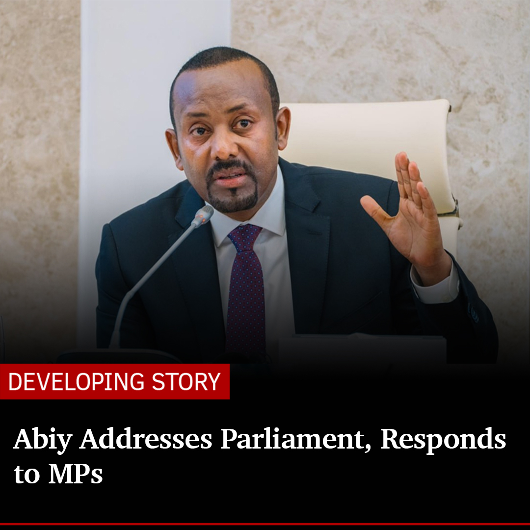 Prime Minister Abiy Ahmed (PhD) is addressing the House of People’s Representatives, presenting his government’s three-month progress report alongside responding to questions from members of Parliament